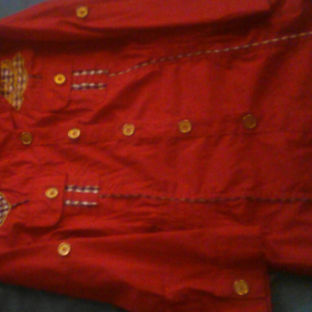 Red button down blouse - Picture 2 of 2